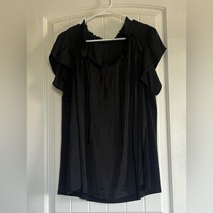 Lane Bryant Black Short Sleeve Size 22/24 V-Neck Blouse